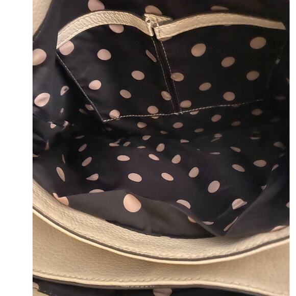 Anne Klein Tote 13 1/2 x 12 x 2 1/2 Beige Pebbled Faux Leather - Picture 6 of 13